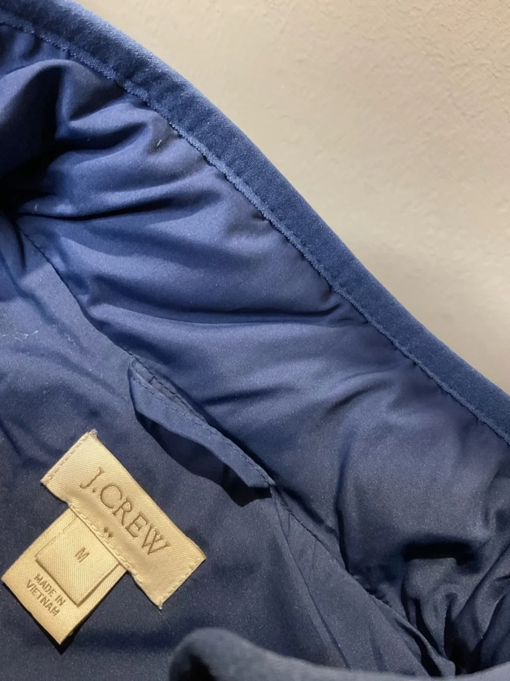 J. Crew Navy Quilted Puffer Vest